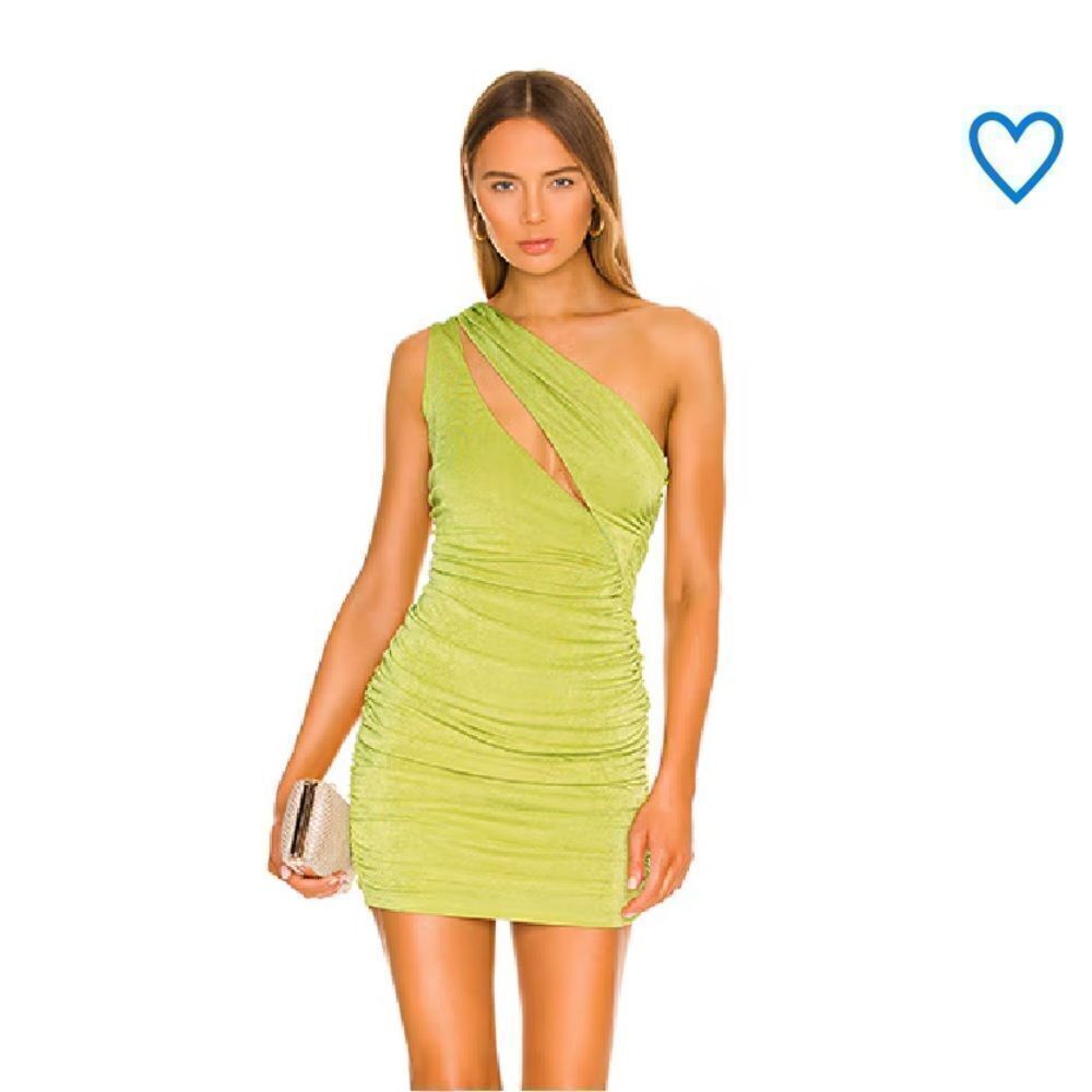Superdown Darlene mini dress green ruched bodycon cutout party Revolve
